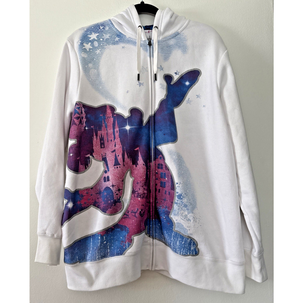 Walt Disney World Resort 2017 Zip Up Jacket Hoodie Size 1X Spelldown Sleeve